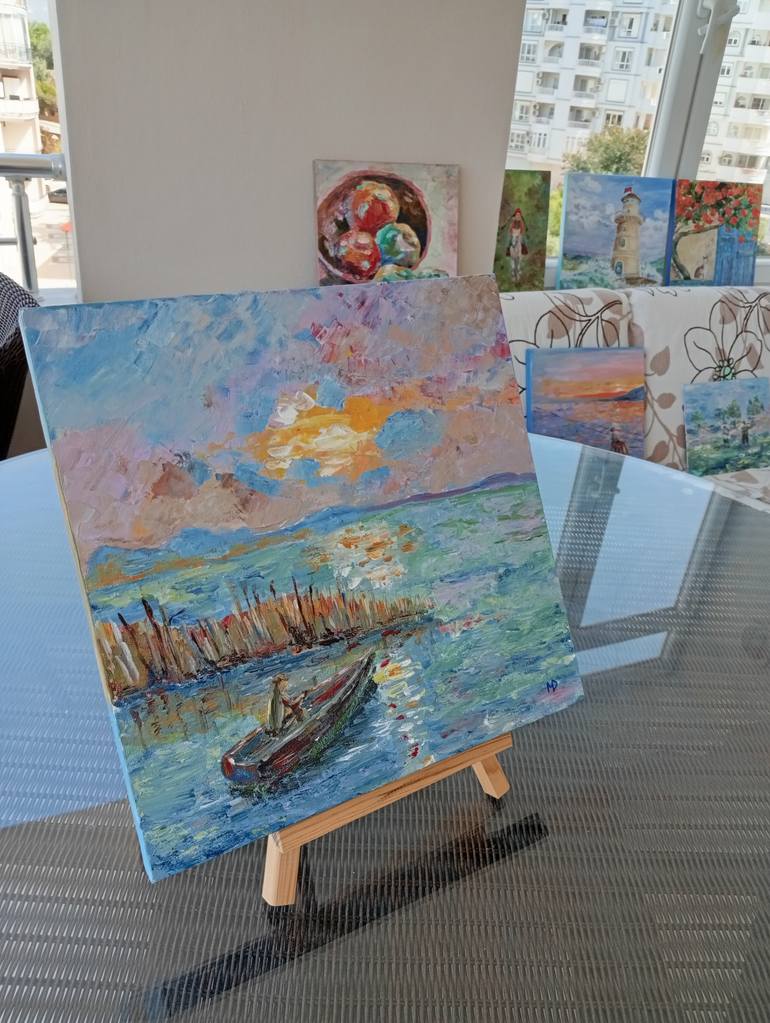 Original Expressionism Seascape Painting by Dilyara Moldabekova