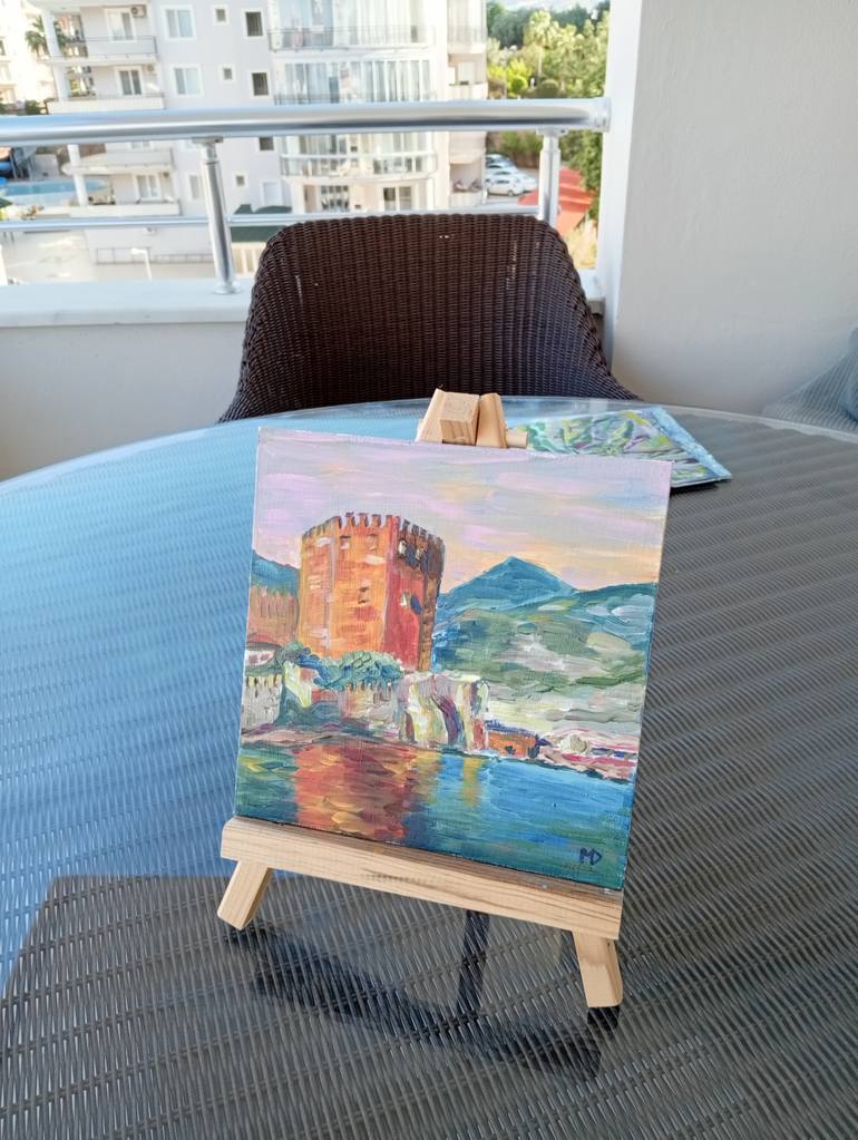 Original Art Deco Seascape Painting by Dilyara Moldabekova