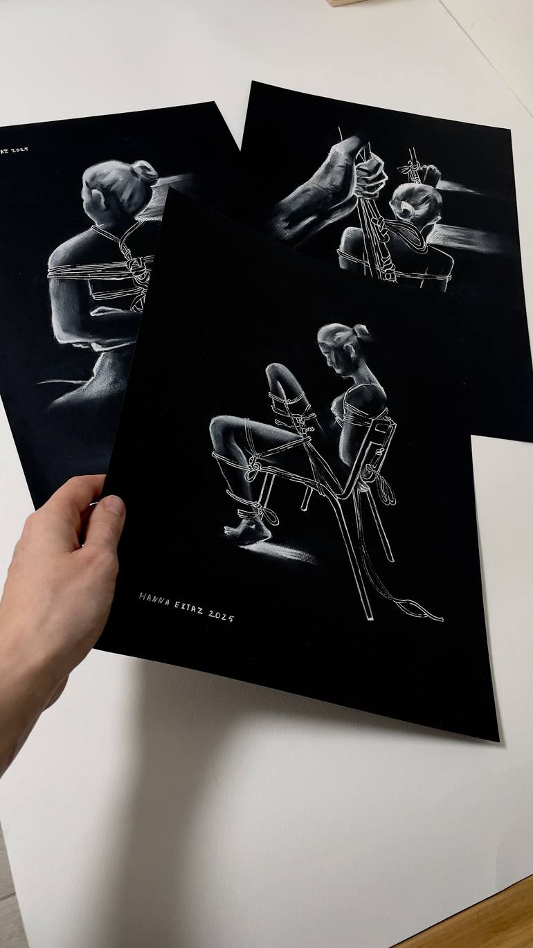 Original Figurative Erotic Drawing by Hanna Extaz