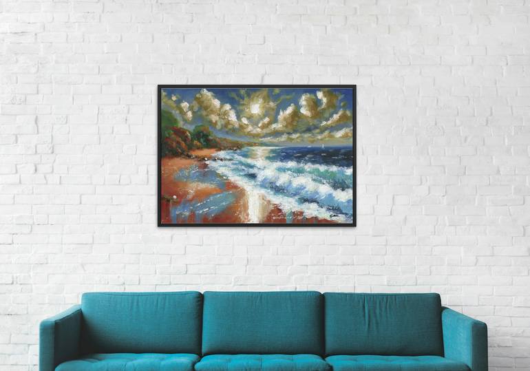 Original Abstract Expressionism Landscape Painting by Dd Art