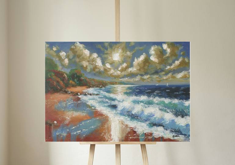 Original Abstract Expressionism Landscape Painting by Dd Art