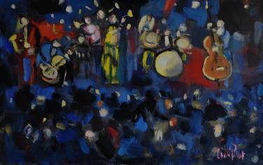 Original Impressionism Music Painting by Andre Pallat