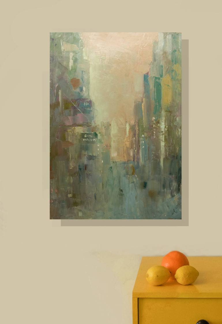 Original Abstract Cities Painting by Andre Pallat