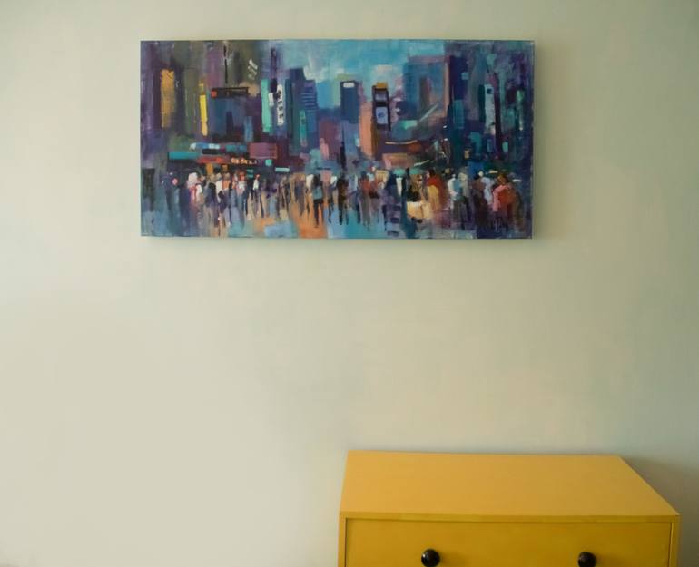 Original Abstract Cities Painting by Andre Pallat