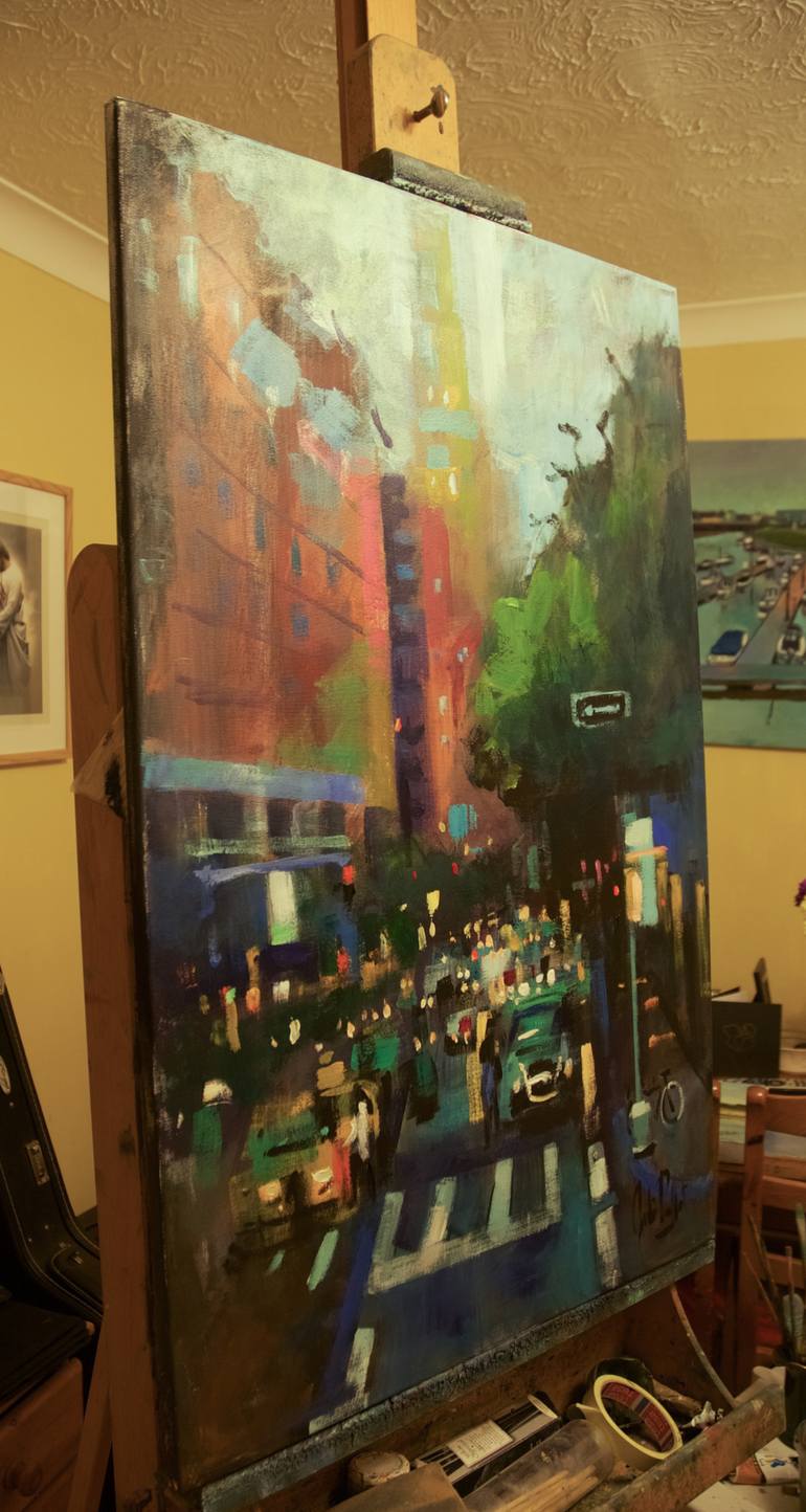 Original Abstract Cities Painting by Andre Pallat