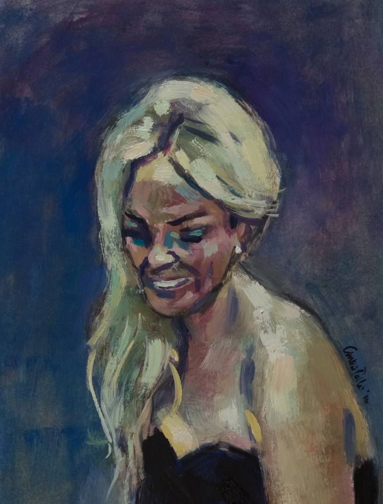 Original Impressionism Portrait Painting by Andre Pallat