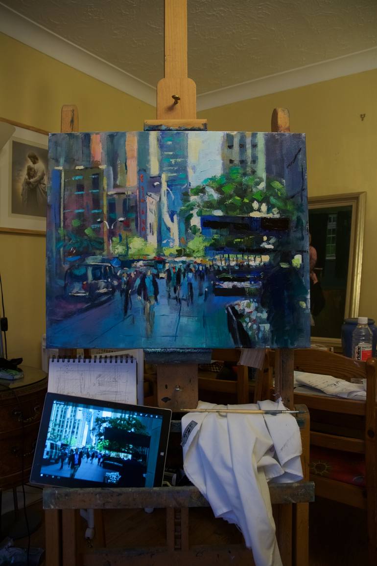 Original Impressionism Cities Painting by Andre Pallat