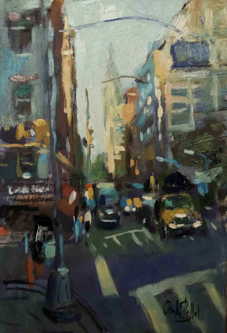 Original Impressionism Cities Painting by Andre Pallat