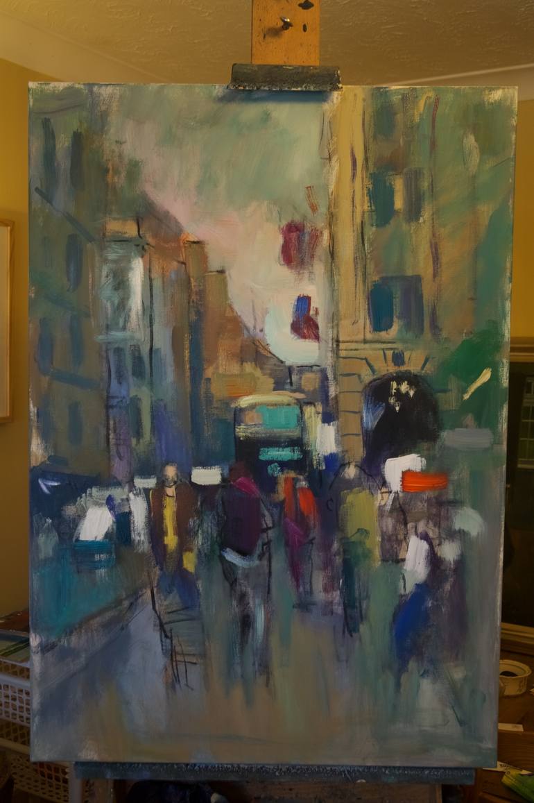 Original Impressionism Cities Painting by Andre Pallat