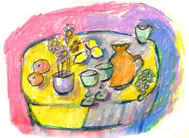 Original Impressionism Food & Drink Drawings by Andre Pallat