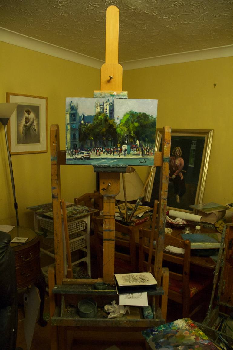Original Impressionism Cities Painting by Andre Pallat