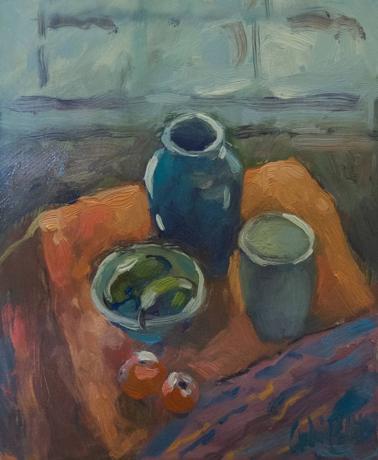 Original Impressionism Still Life Painting by Andre Pallat