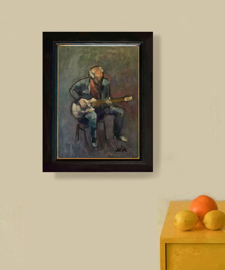 Original Impressionism Music Painting by Andre Pallat