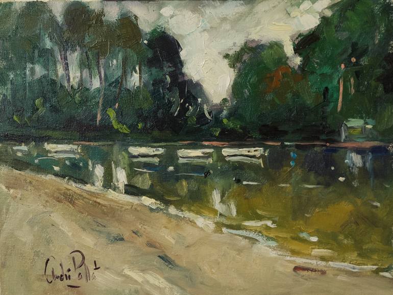 Original Impressionism Landscape Painting by Andre Pallat
