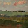 A Ladscpe of this West Sussex Beauty Spot.  Painted in an, almost, cubist style with the thicker paint echoing the patchwork view of the Landscape. The size does not include the frame..