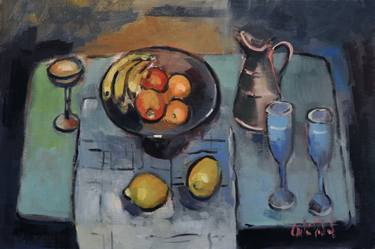 Original Cubism Still Life Paintings by Andre Pallat