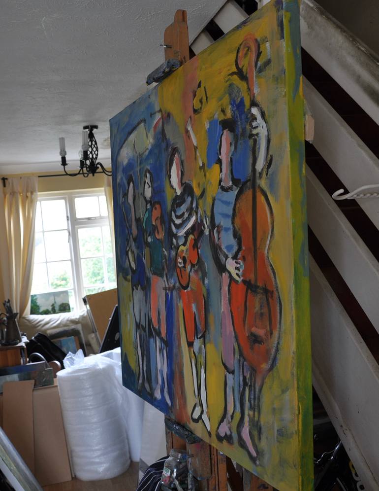 Original Abstract Expressionism Music Painting by Andre Pallat