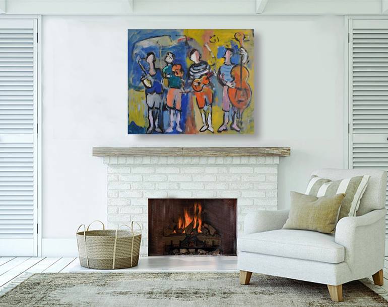 Original Abstract Expressionism Music Painting by Andre Pallat