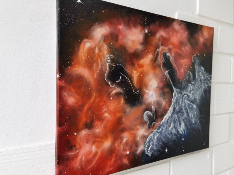 Original Figurative Outer Space Painting by Albina Timi