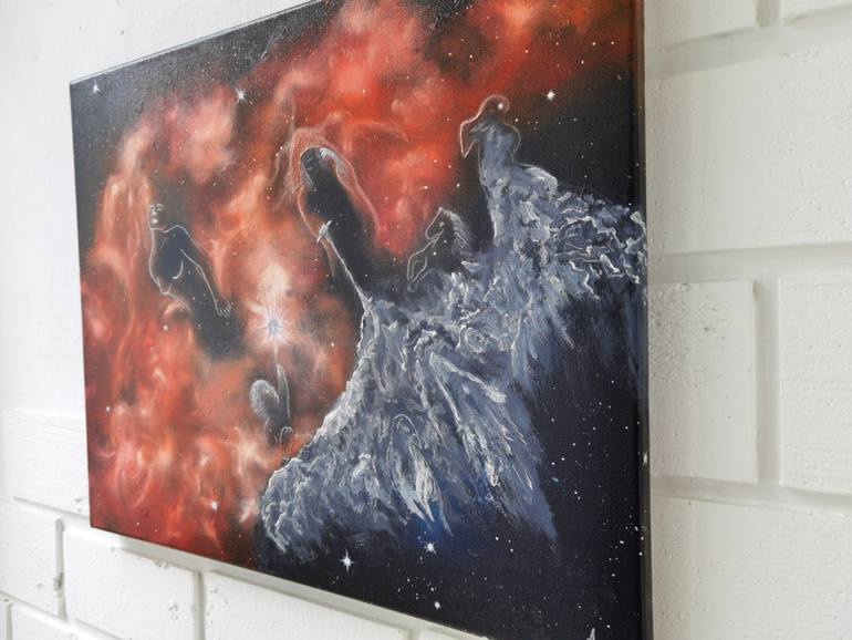 Original Figurative Outer Space Painting by Albina Timi
