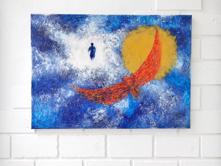 Original Abstract Outer Space Painting by Albina Timi