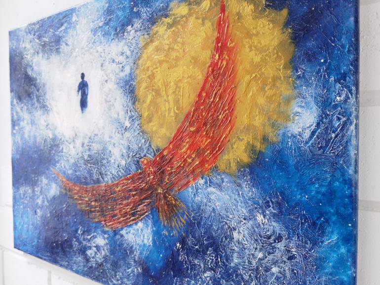 Original Abstract Outer Space Painting by Albina Timi