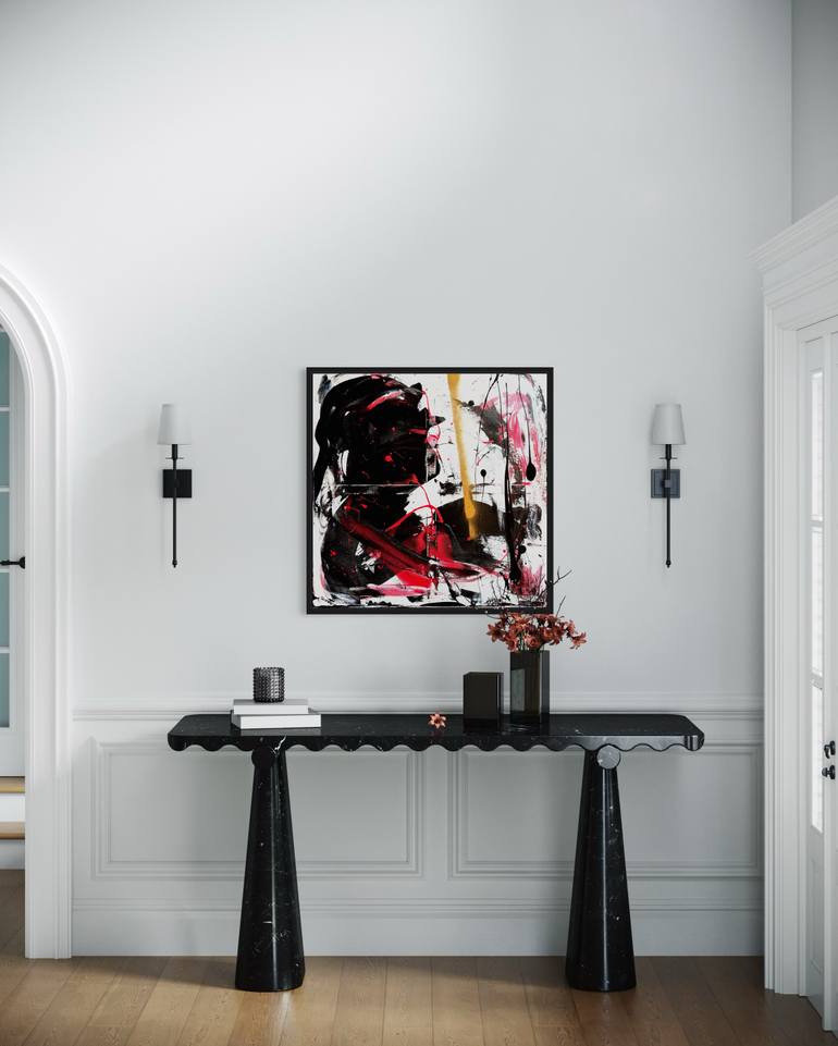 Original Abstract Expressionism Abstract Painting by Alexandru Ghindaoanu