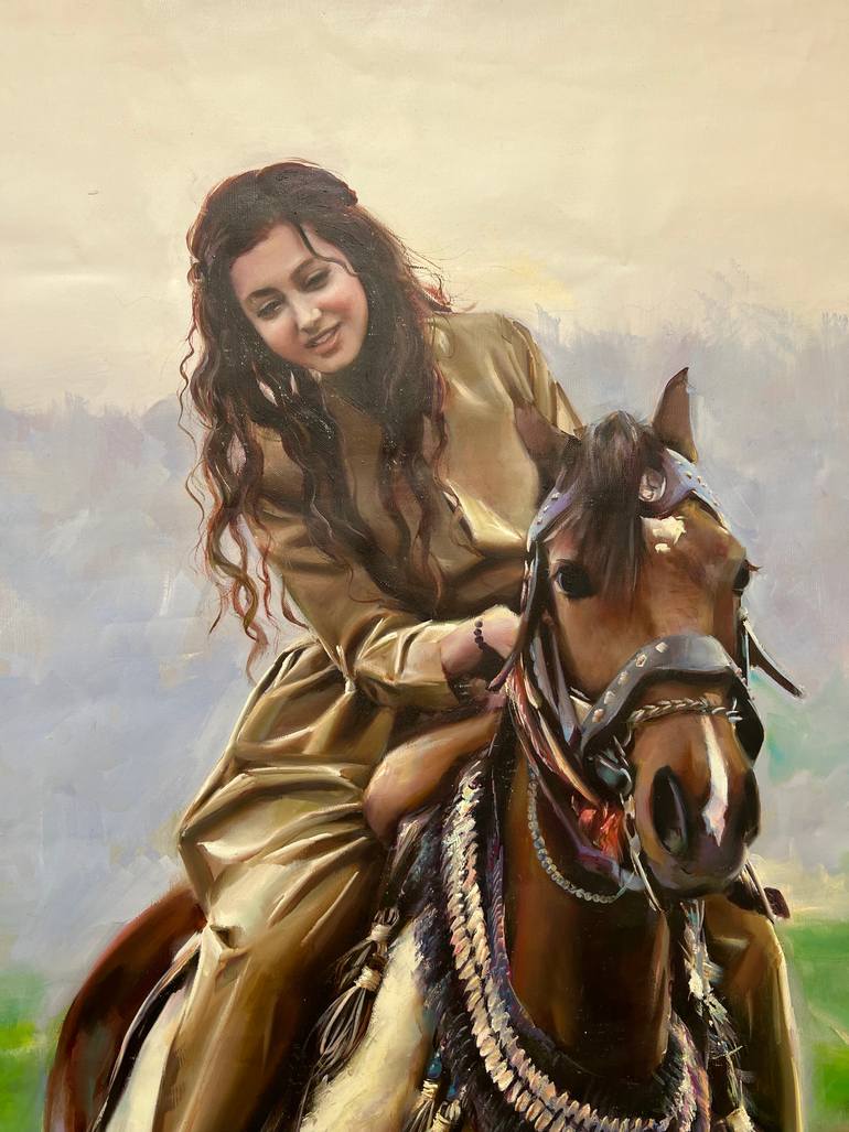 Original Realism Horse Painting by Fatemeh Mousaviyan