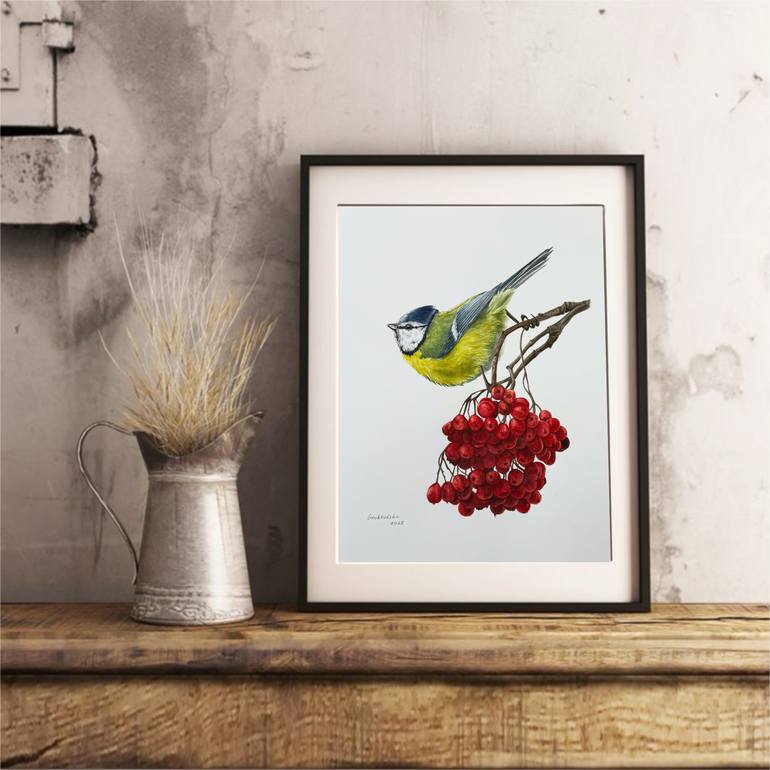 Original Art Deco Nature Painting by Viktoria Grokholska
