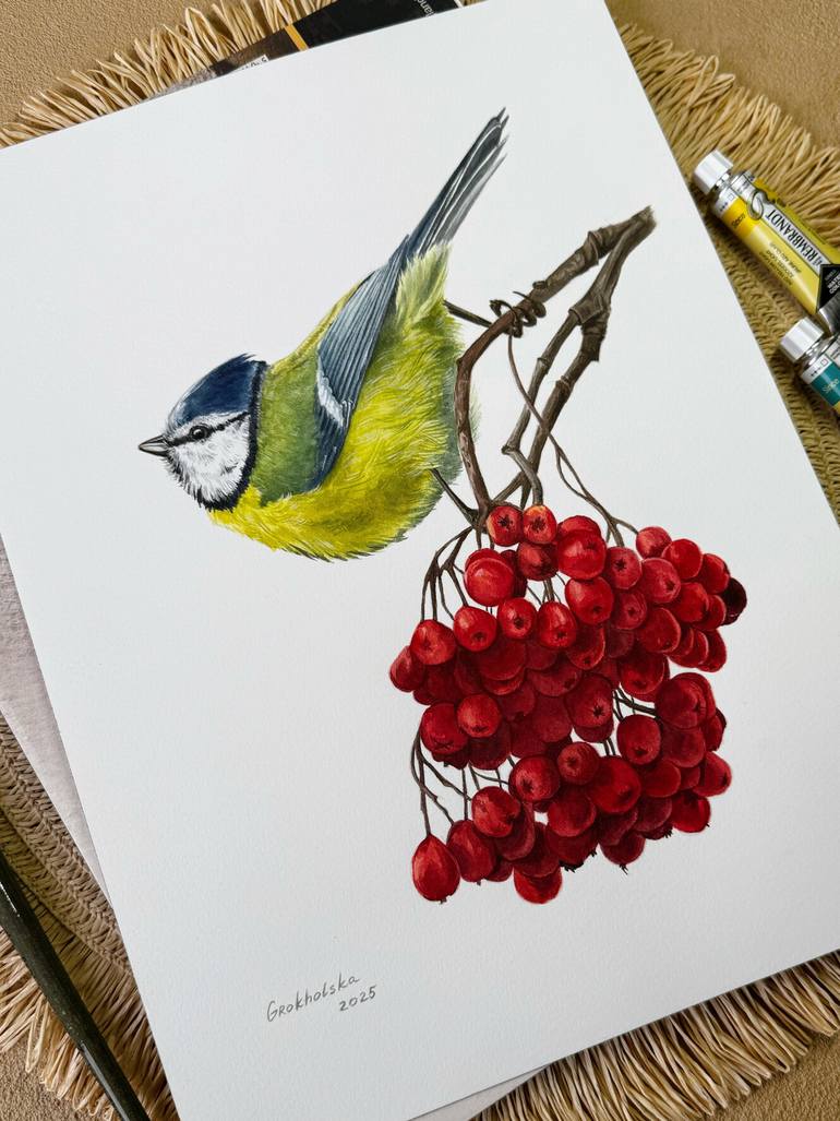 Original Art Deco Nature Painting by Viktoria Grokholska