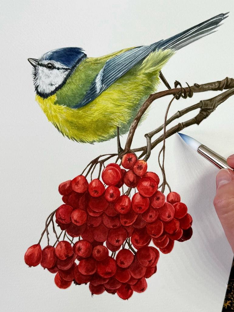 Original Art Deco Nature Painting by Viktoria Grokholska