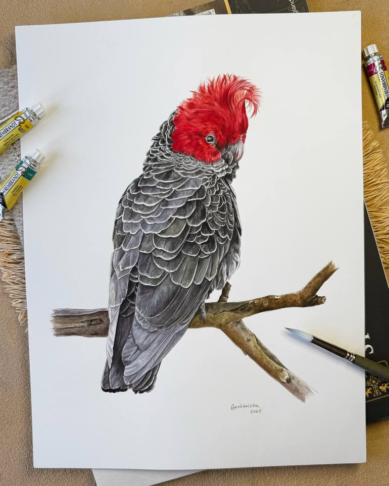 Original Art Deco Animal Painting by Viktoria Grokholska