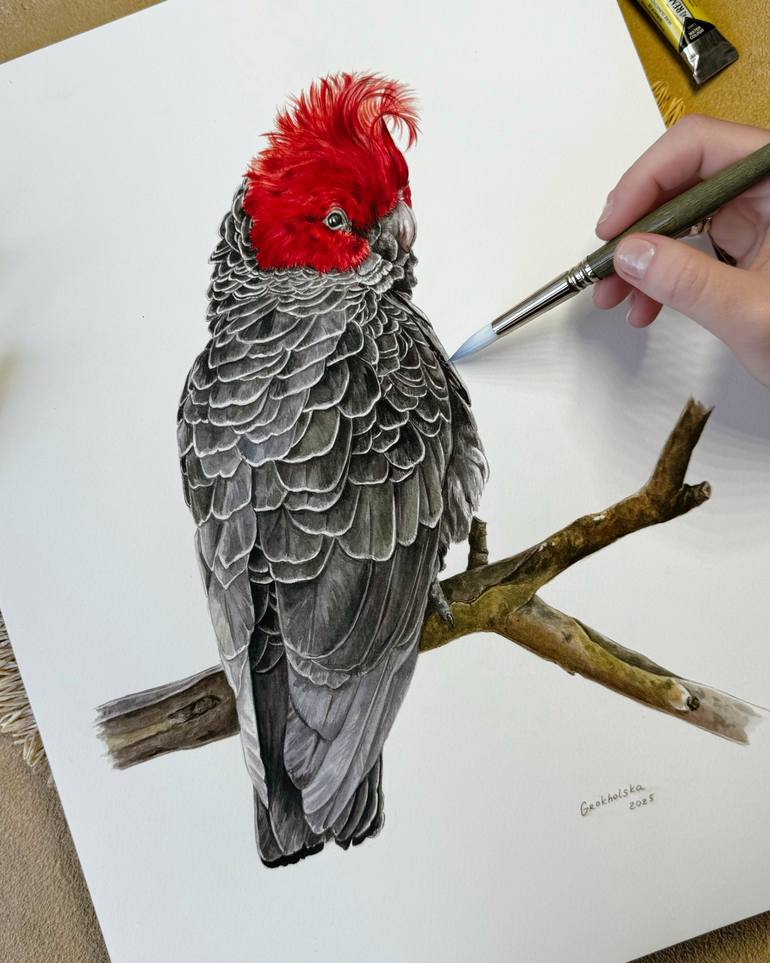Original Art Deco Animal Painting by Viktoria Grokholska