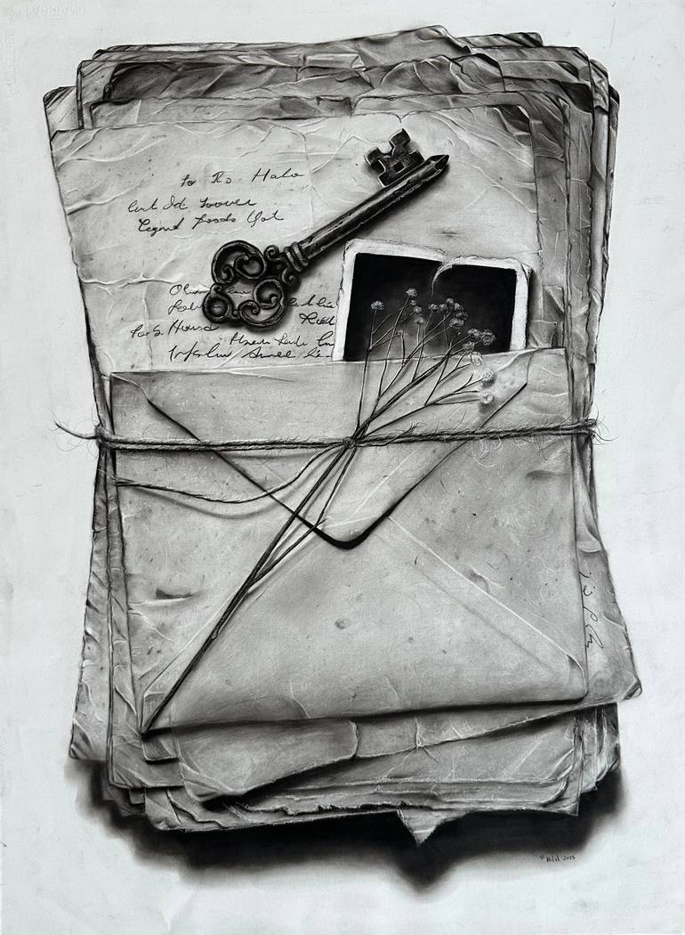 Original Photorealism Love Drawing by Hilal A