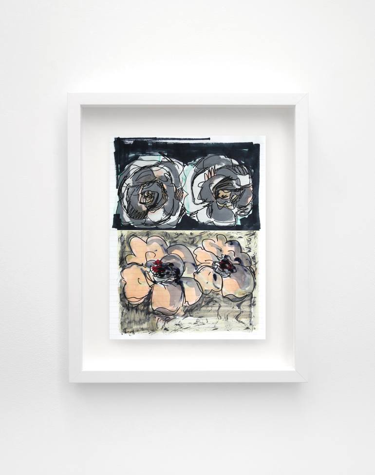 Original Abstract Floral Drawing by Lucy Tezier