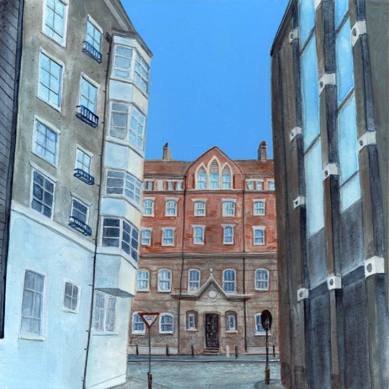Original Architecture Painting by Nina Mallery | Contemporary Art on Hardboard | I know the Tate's around here somewhere.