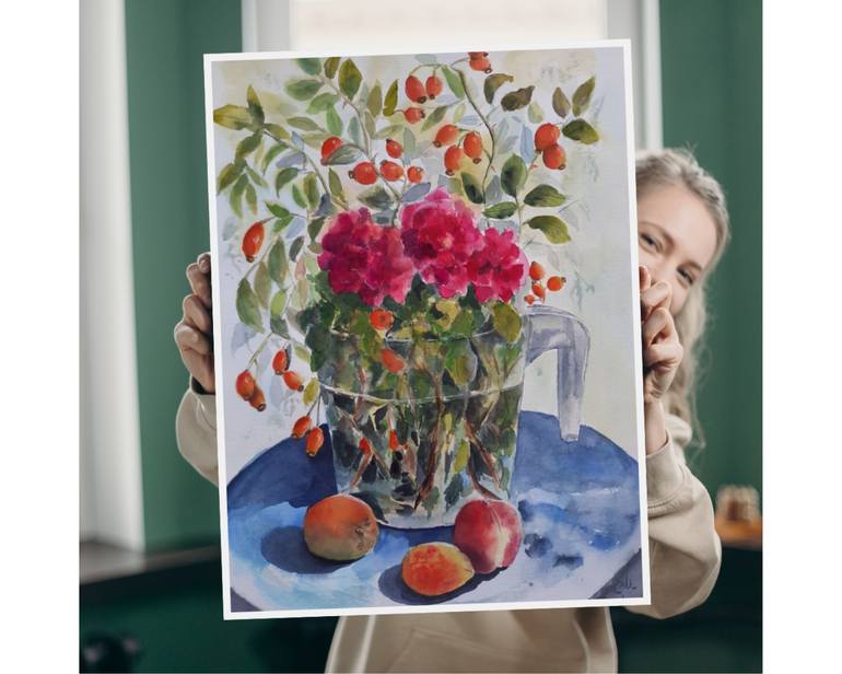 Original Art Deco Garden Painting by Oksana Bochar