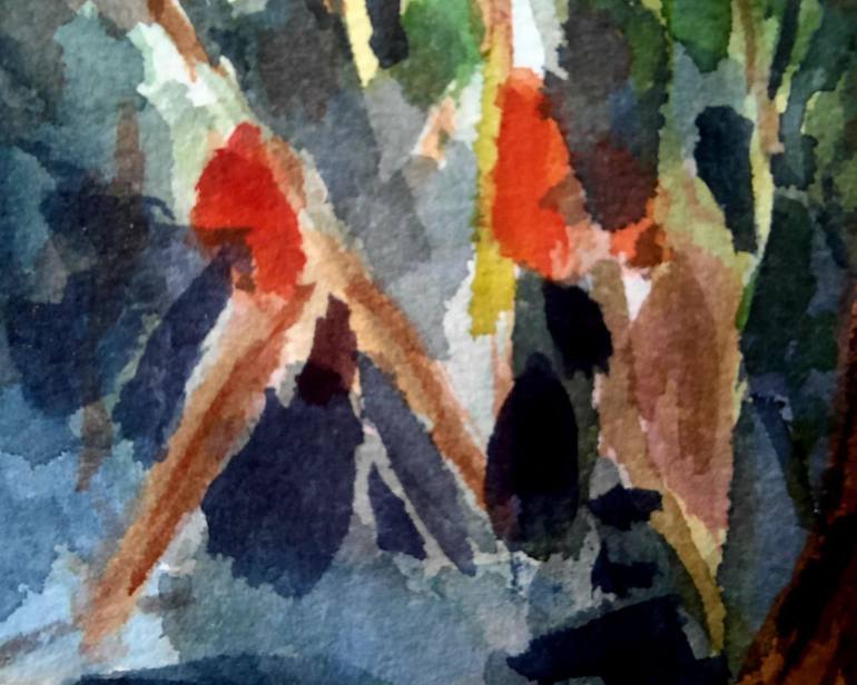 Original Art Deco Garden Painting by Oksana Bochar