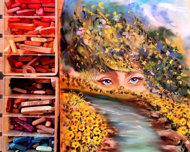 Original Abstract Expressionism Classical Mythology Painting by Oksana Bochar