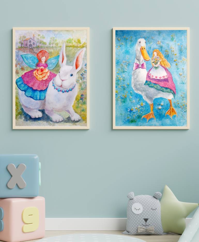 Original Illustration Children Painting by Oksana Bochar