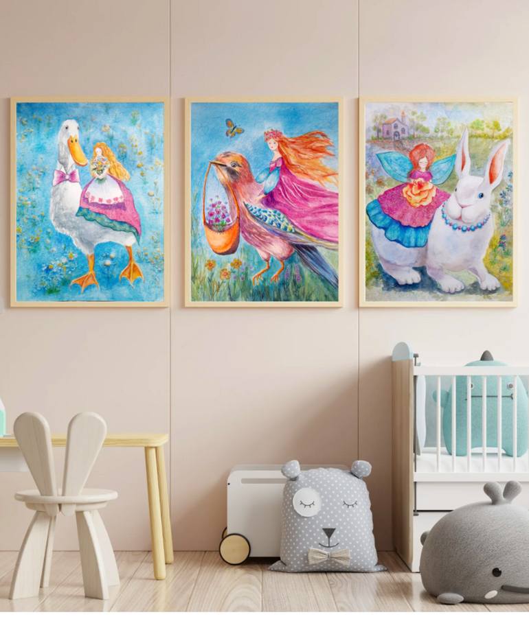 Original Illustration Children Painting by Oksana Bochar