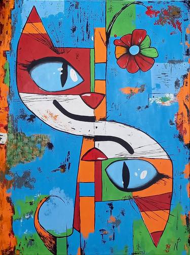 Original Abstract Cats Paintings by Natallia Price