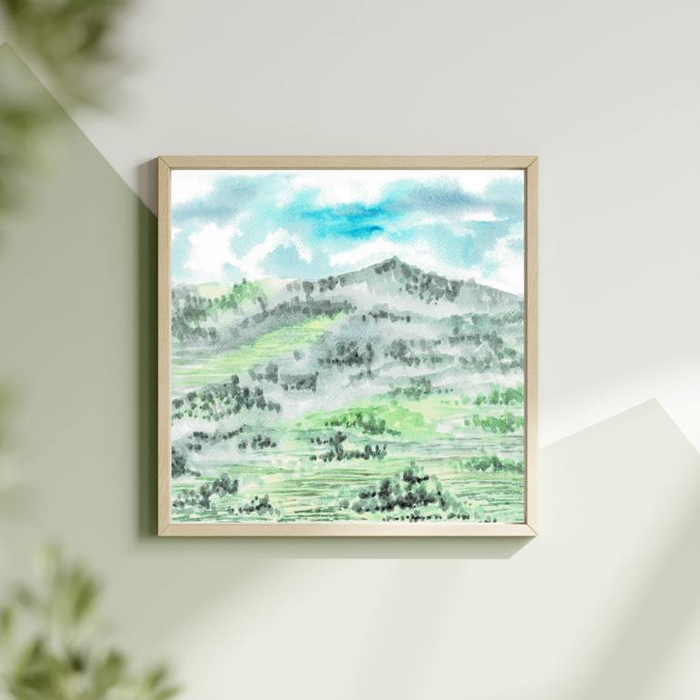 Original Contemporary Landscape Painting by Thanchita Pankong