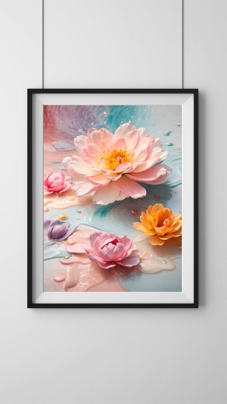 Original Abstract Floral Digital by Liv Solara