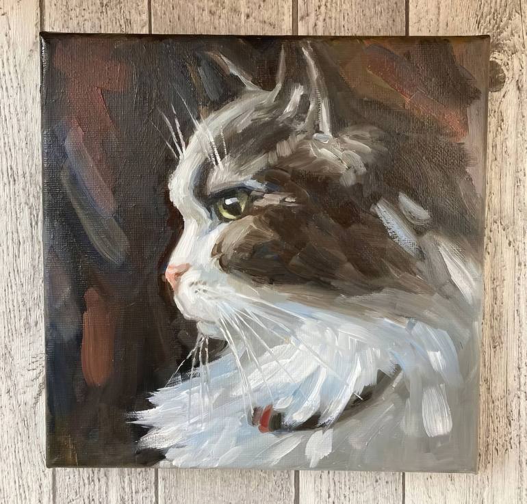 Original Classicism Cats Paintings by Sultan Aubekerov