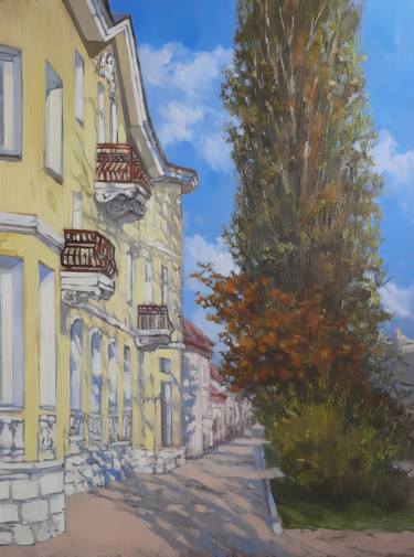 Original Photorealism Architecture Paintings by Sultan Aubekerov