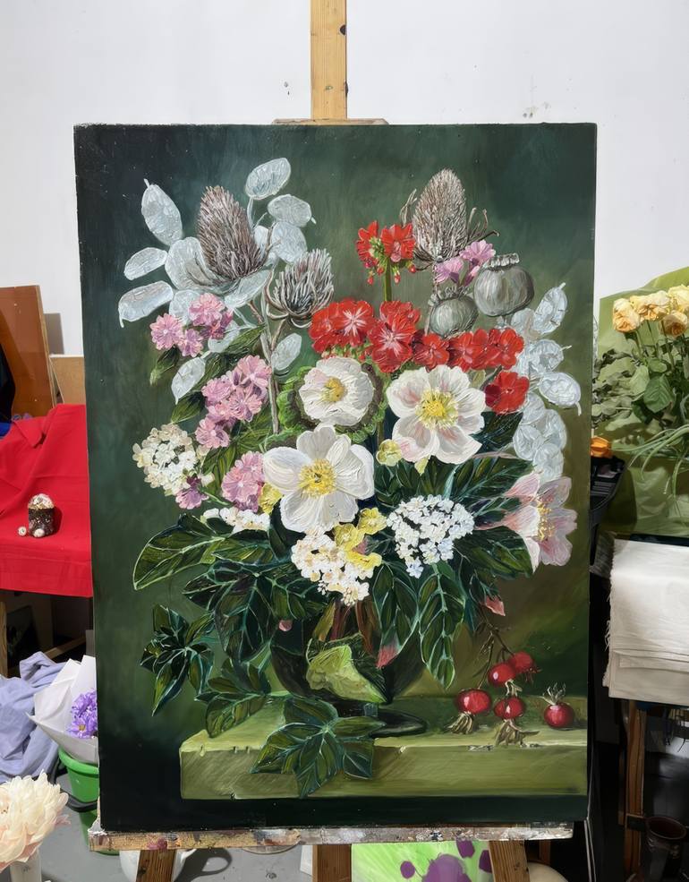 Original Realism Floral Painting by Sultan Aubekerov