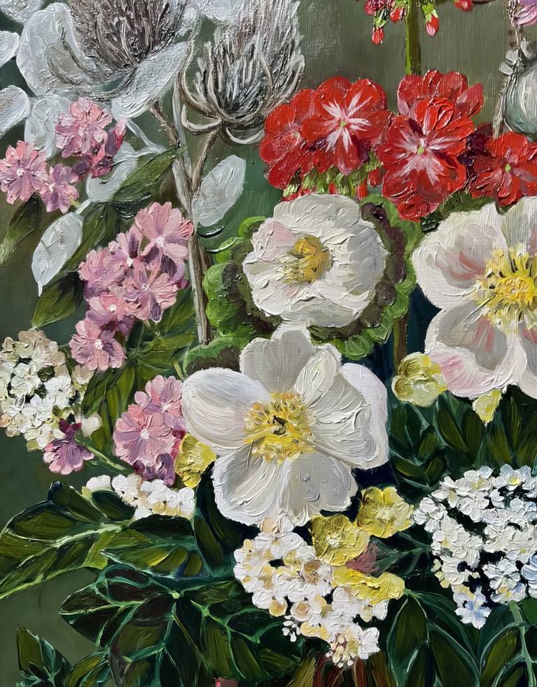 Original Realism Floral Painting by Sultan Aubekerov