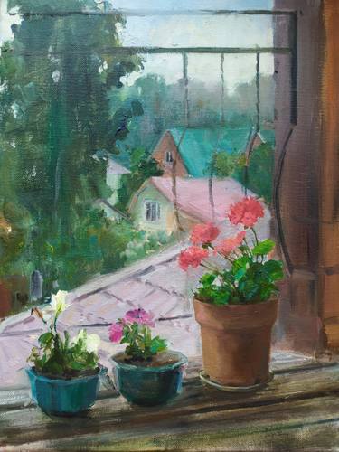 Original Realism Garden Paintings by Sultan Aubekerov