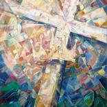 White Stained Glass Cross & Crown by Kayleigh Kavanagh
